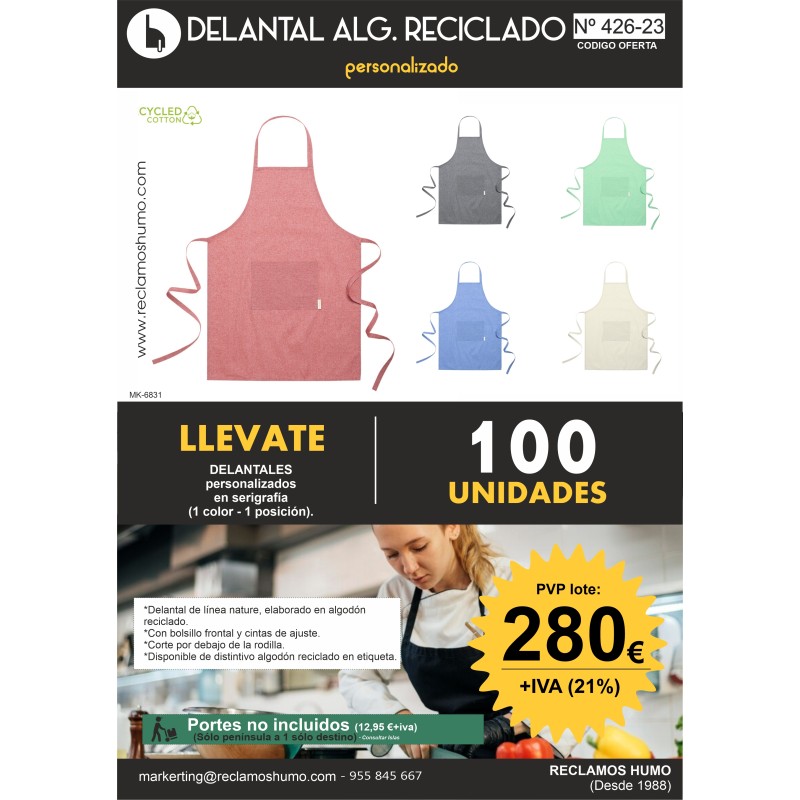 OFERTA 426: DELANTAL ALGODÓN RECICLADO OFERTA 426: DELANTAL ALGODÓN RECICLADO