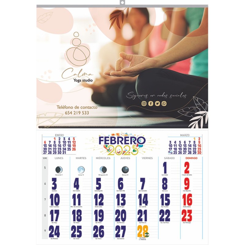 CALENDARIO PARED TODO COLOR 43,5X31 CM