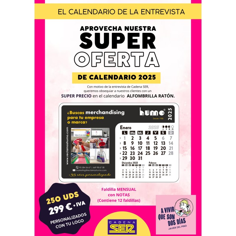 OFERTA ALFOMBRILLA CALENDARIO