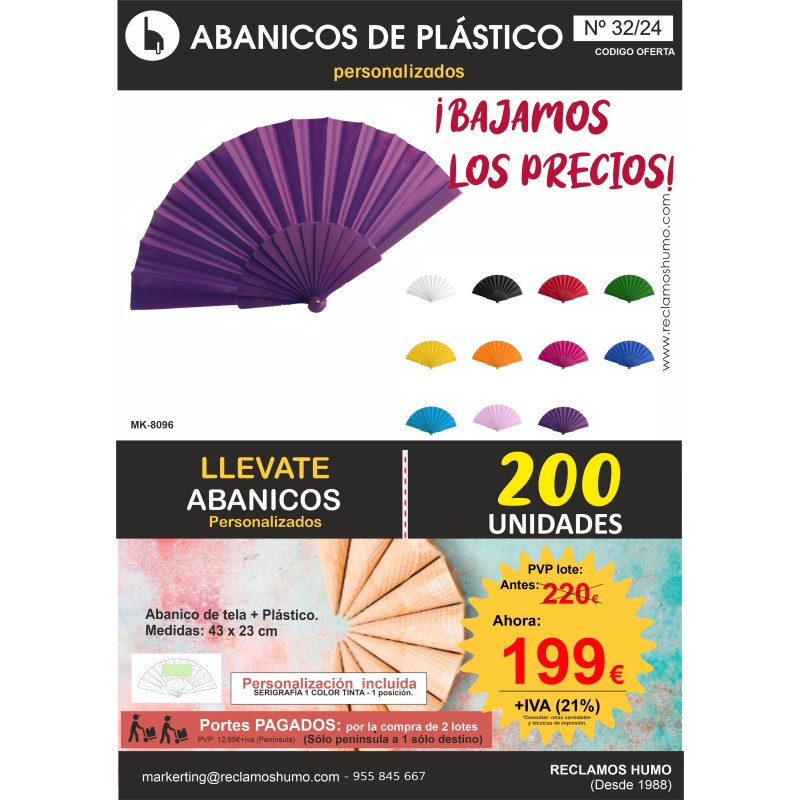 OFERTA 32/24: ABANICO VARILLAS PLÁSTICO