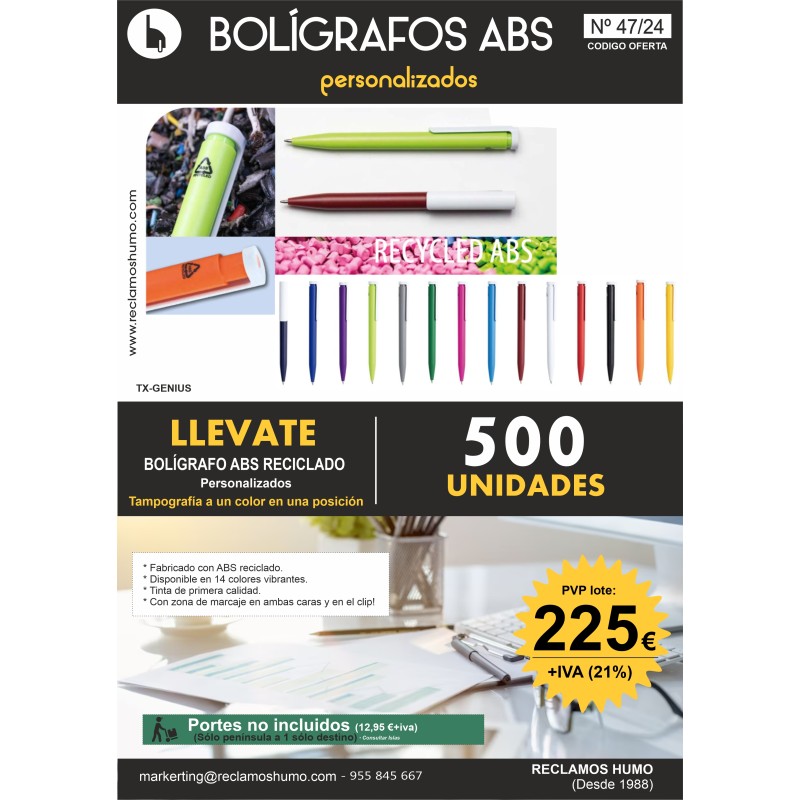 OFERTA 47/24: BOLÍGRAFO ABS RECICLADO