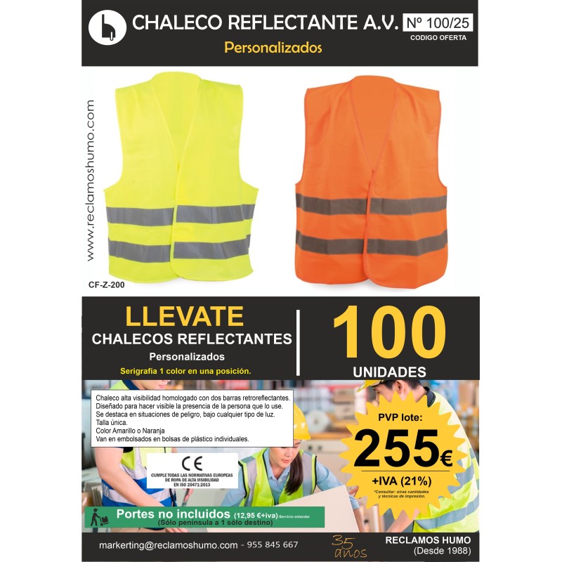 OFERTA 100/25:CHALECO REFLECTANTE A.V.