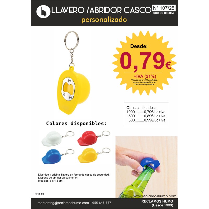 OFERTA 107: LLAVERO ABRIDOR CASCO