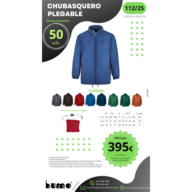 OFERTA 112/25: CHUBASQUERO PLEGABLE