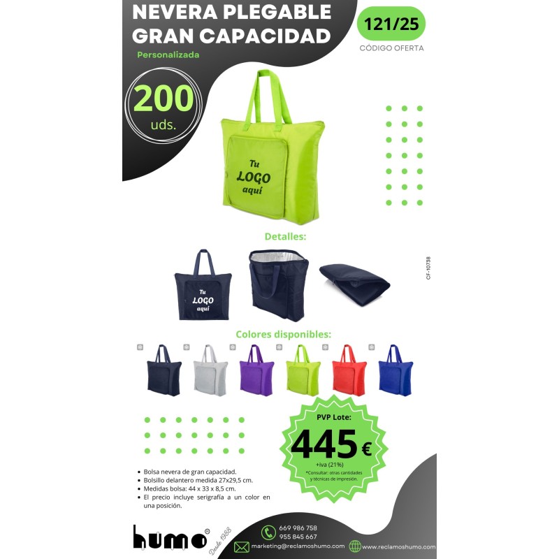 OFERTA 121/25: NEVERA PLEGABLE GRAN CAPACIDAD OFERTA 121/25: NEVERA PLEGABLE GRAN CAPACIDAD