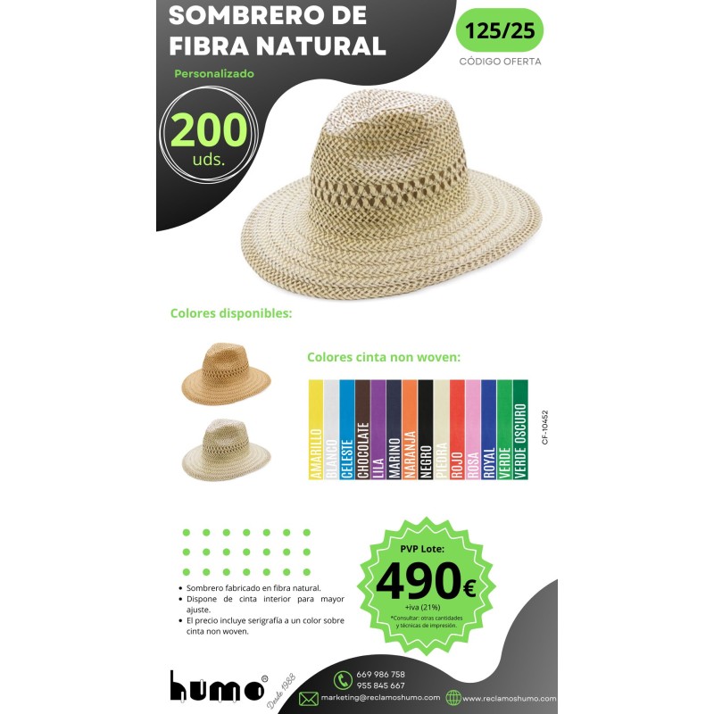 OFERTA 125/25: SOMBRERO FIBRA NATURAL OFERTA 125/25: SOMBRERO FIBRA NATURAL
