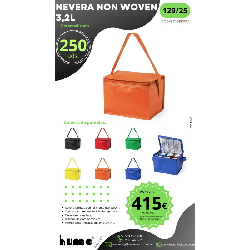 OFERTA 129/25: NEVERA NON WOVEN 3,2L