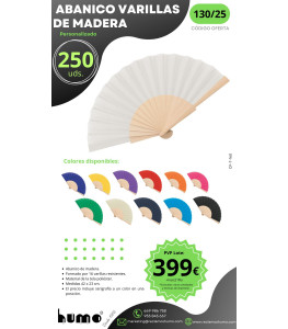 OFERTA 130/25: ABANICO VARILLAS MADERA