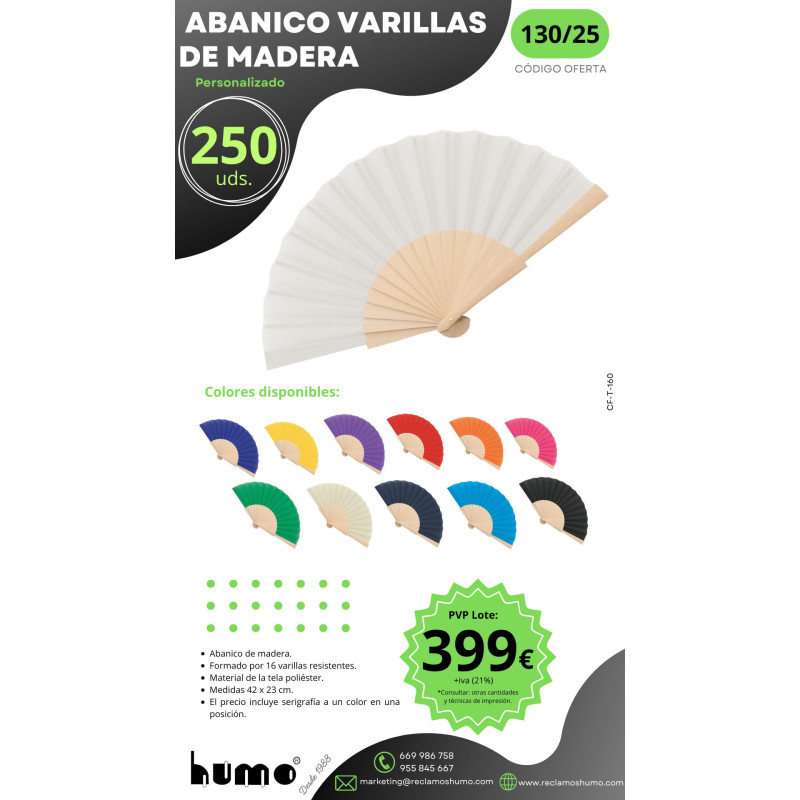 OFERTA 130/25: ABANICO VARILLAS MADERA OFERTA 130/25: ABANICO VARILLAS MADERA