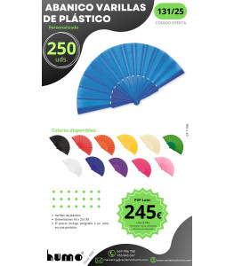 OFERTA 131/25: ABANICO VARILLAS PLASTICO