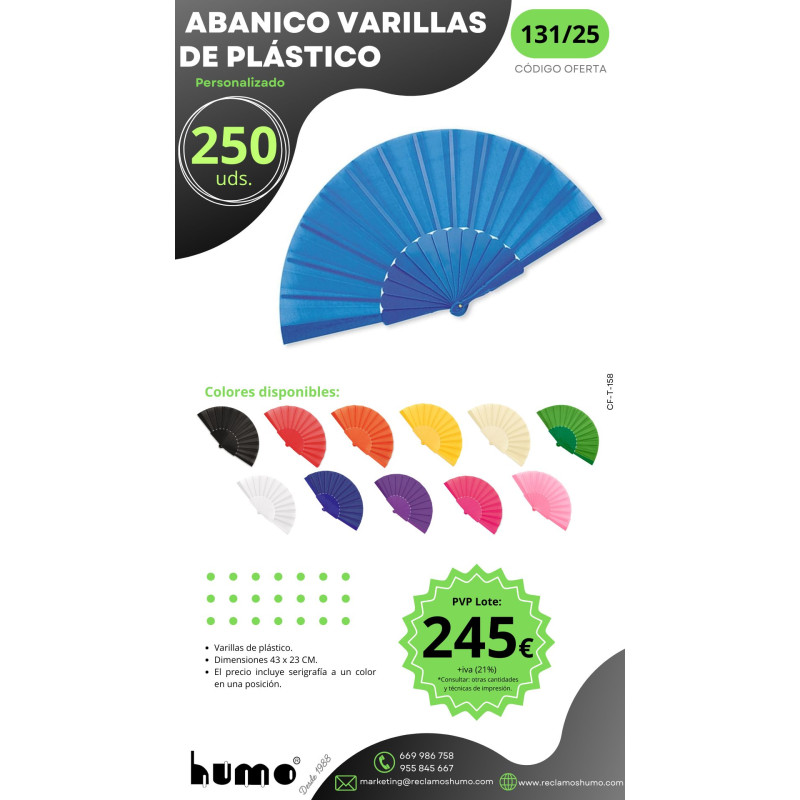 OFERTA 131/25: ABANICO VARILLAS PLASTICO OFERTA 131/25: ABANICO VARILLAS PLASTICO