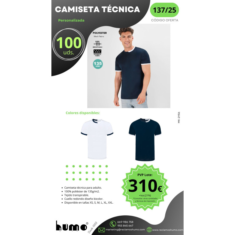 OFERTA 137/25: CAMISETA TECNINA CUELLO COMBINADO OFERTA 137/25: CAMISETA TECNINA CUELLO COMBINADO