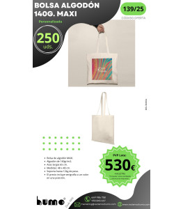 OFERTA 139/25: BOLSA ALGODÓN MAXI