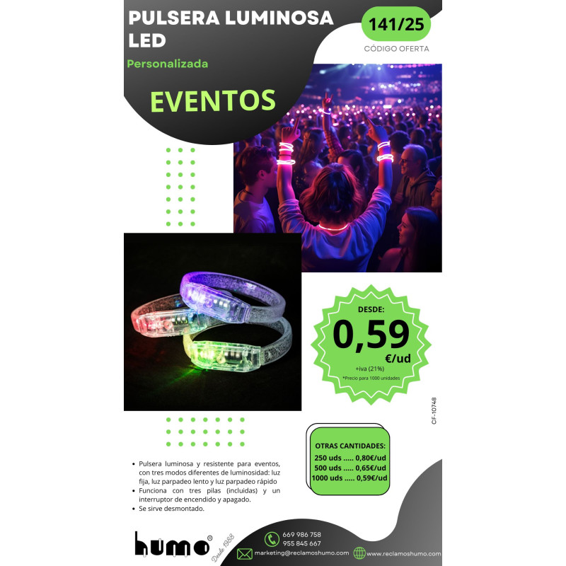OFERTA 141/25: PULSERAS LUMINOSAS