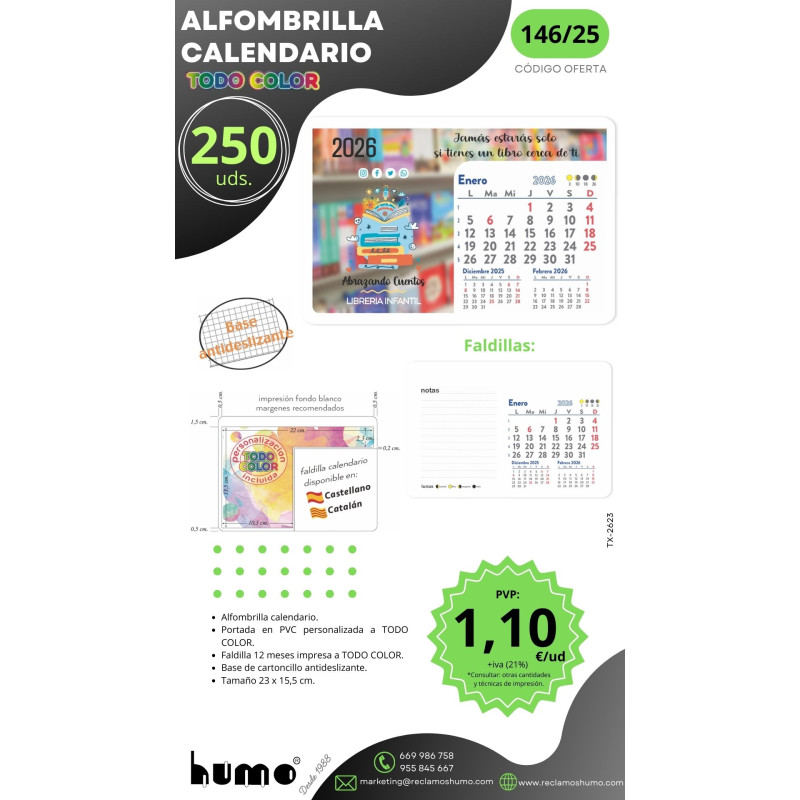 OFERTA 146/25: ALFOMBRILLA CALENDARIO