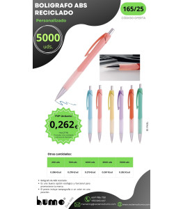 OFERTA 165/25: BOLIGRAFO ABS RECICLADO