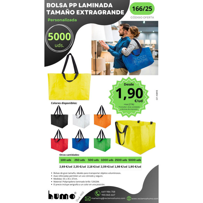 OFERTA 166/25: BOLSA PP LAMINADA EXTRAGRANDE