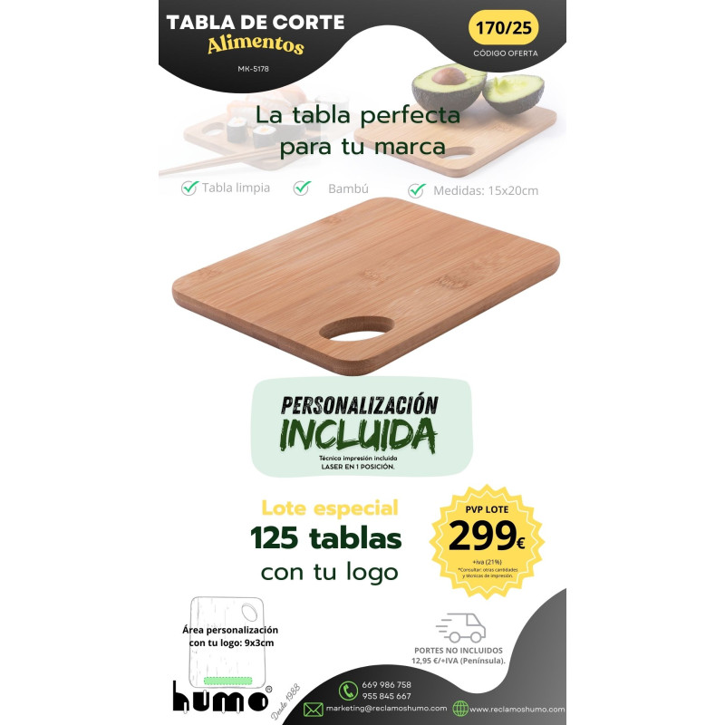 OFERTA 170/25: TABLA DE CORTE