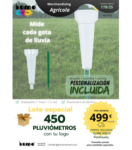 OFERTA 178/25: PLUVIÓMETRO PERSONALIZADO