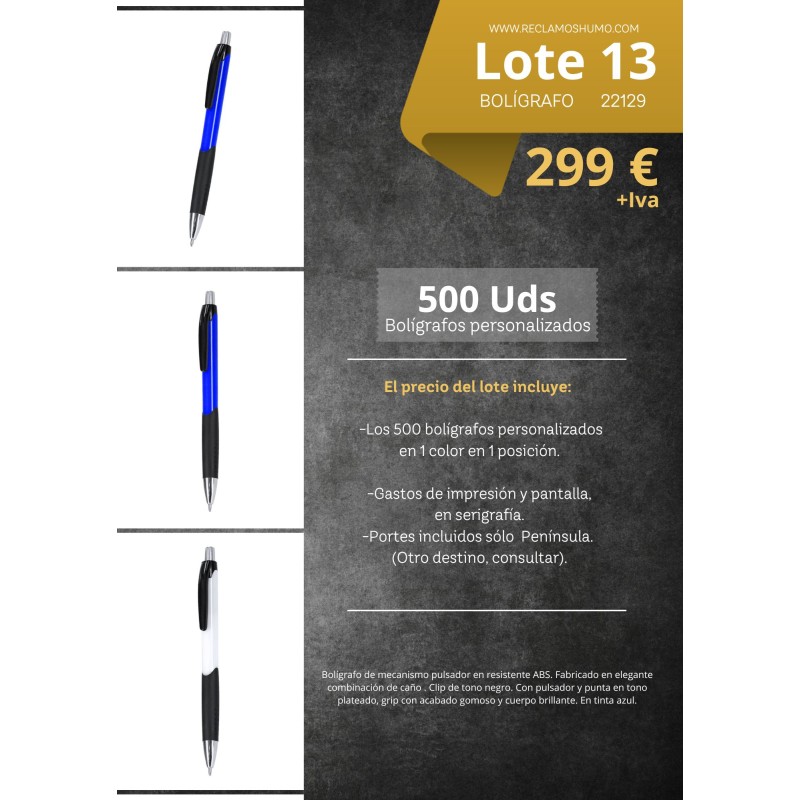 LOTE 13: BOLIGRAFO PLASTICO