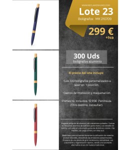 LOTE 23: BOLIGRAFO ALUMINIO / BAMBÚ