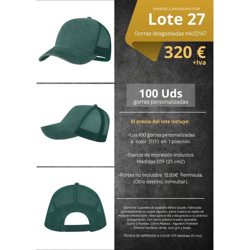 LOTE 27: GORRAS DESGASTADAS