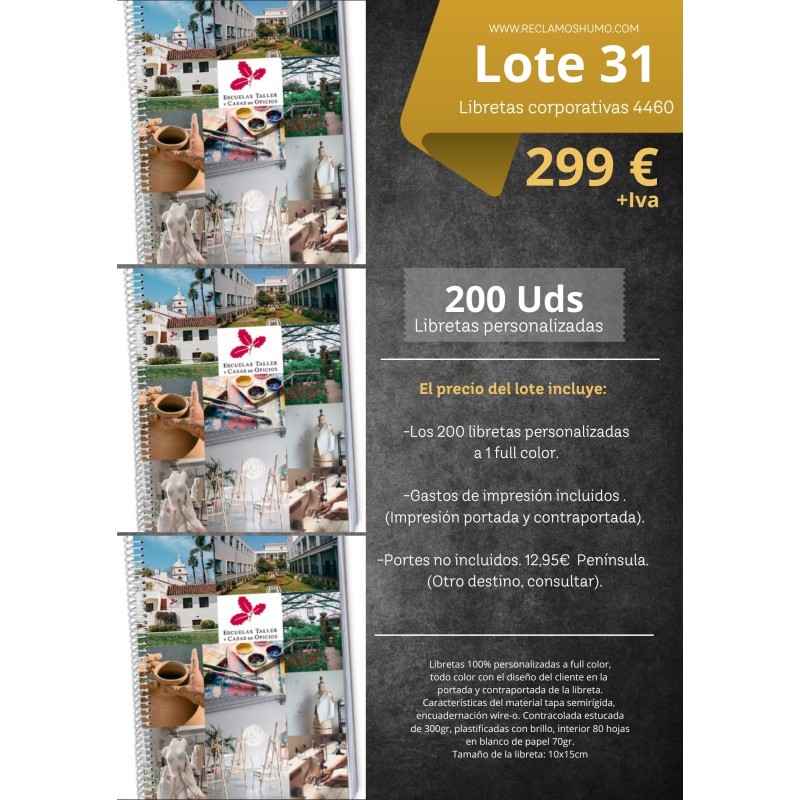 LOTE 31: LIBRETAS CORPORATIVAS TODO COLOR
