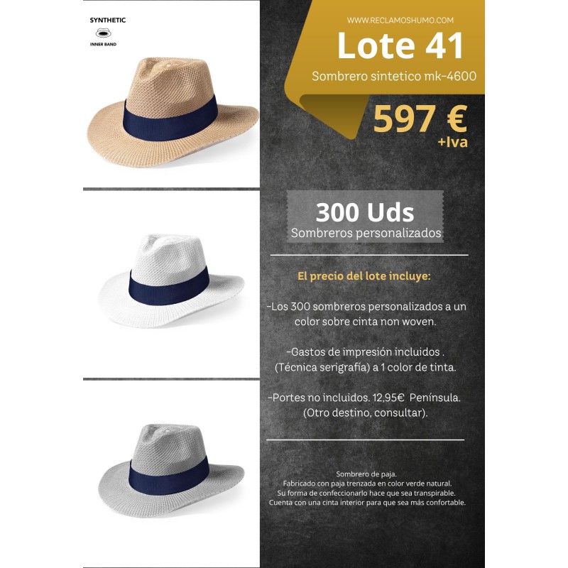 LOTE 41: SOMBRERO SINTETICO
